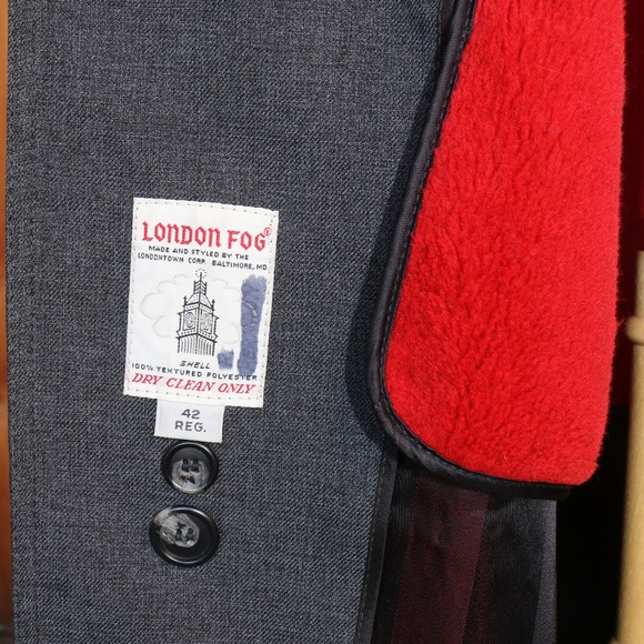Vintage London Fog Maincoats Charcoal Grey Men's Coat With Removable Liner - Picture 16 of 16